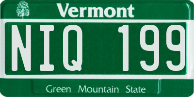 VT license plate NIQ199
