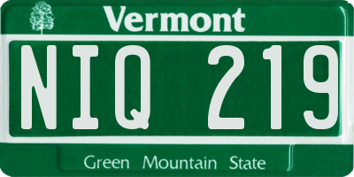VT license plate NIQ219