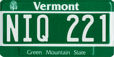 VT license plate NIQ221
