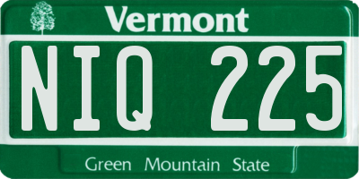VT license plate NIQ225