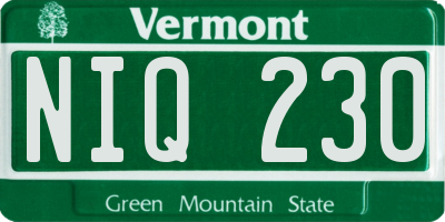 VT license plate NIQ230