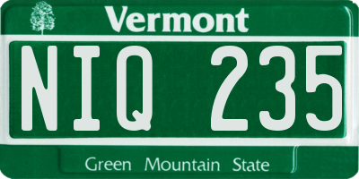 VT license plate NIQ235