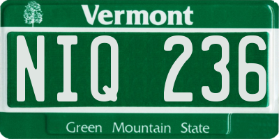 VT license plate NIQ236