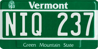 VT license plate NIQ237