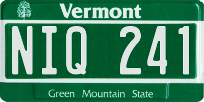 VT license plate NIQ241