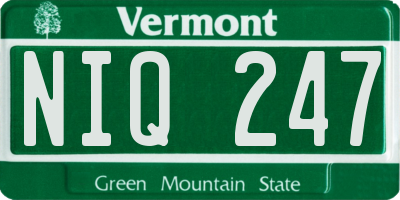 VT license plate NIQ247