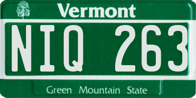VT license plate NIQ263