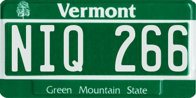 VT license plate NIQ266