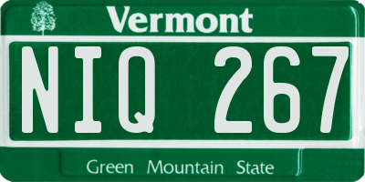 VT license plate NIQ267