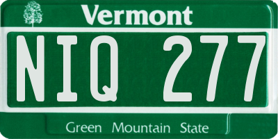 VT license plate NIQ277