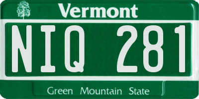 VT license plate NIQ281