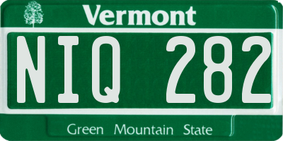 VT license plate NIQ282