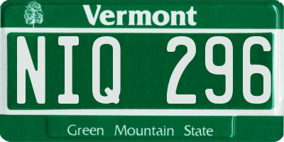 VT license plate NIQ296