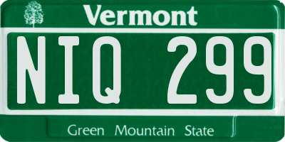 VT license plate NIQ299