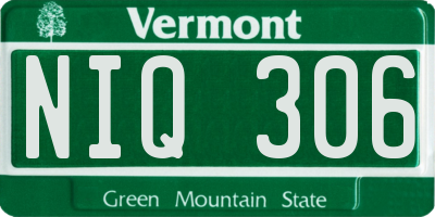 VT license plate NIQ306