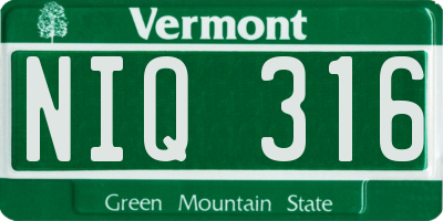 VT license plate NIQ316