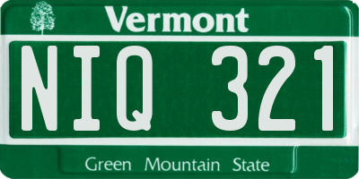 VT license plate NIQ321