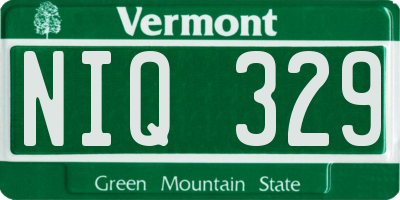 VT license plate NIQ329