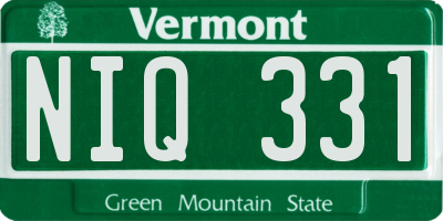 VT license plate NIQ331