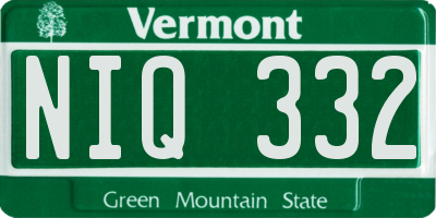 VT license plate NIQ332