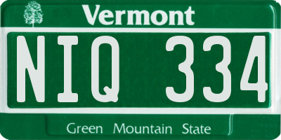 VT license plate NIQ334