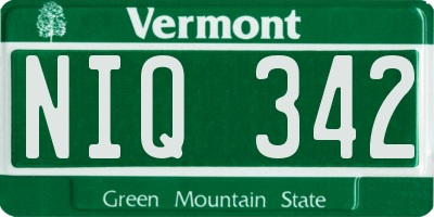 VT license plate NIQ342