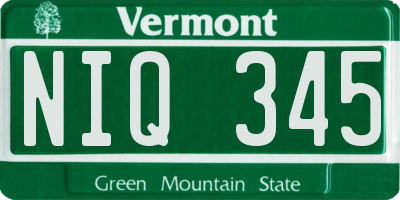 VT license plate NIQ345