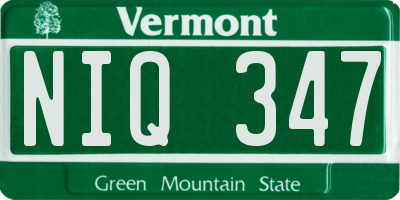 VT license plate NIQ347
