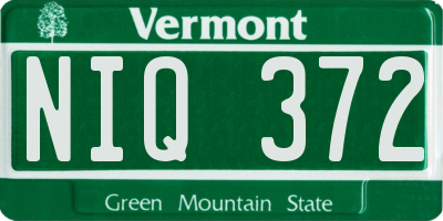 VT license plate NIQ372