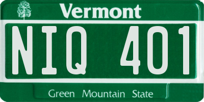 VT license plate NIQ401