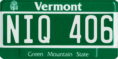 VT license plate NIQ406
