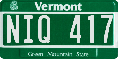 VT license plate NIQ417
