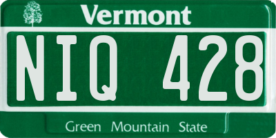 VT license plate NIQ428