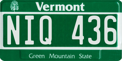 VT license plate NIQ436