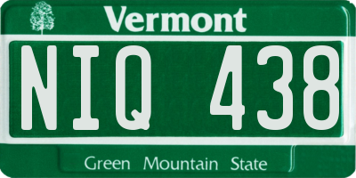 VT license plate NIQ438