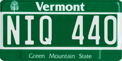VT license plate NIQ440