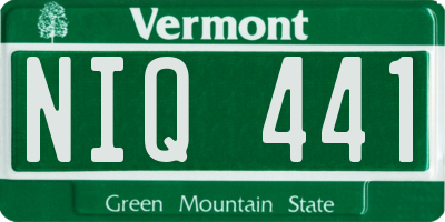 VT license plate NIQ441