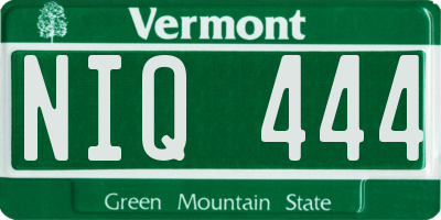 VT license plate NIQ444