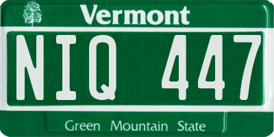 VT license plate NIQ447