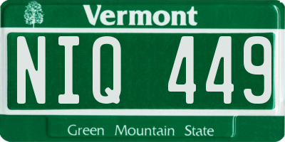 VT license plate NIQ449