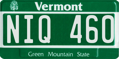 VT license plate NIQ460