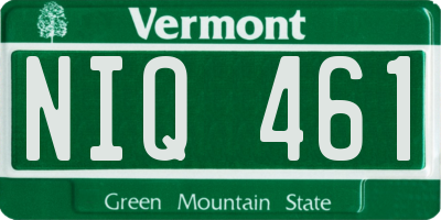 VT license plate NIQ461