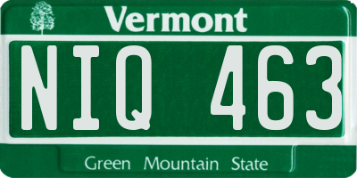 VT license plate NIQ463