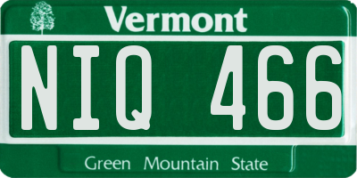 VT license plate NIQ466