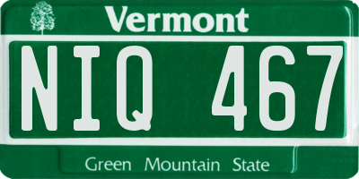 VT license plate NIQ467
