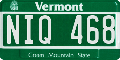 VT license plate NIQ468