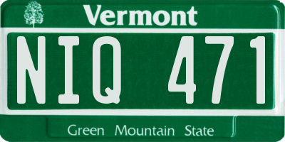 VT license plate NIQ471