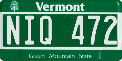 VT license plate NIQ472