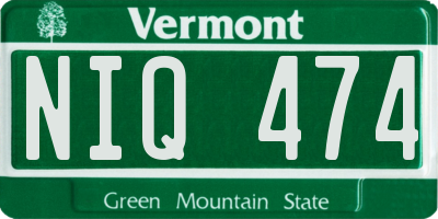 VT license plate NIQ474