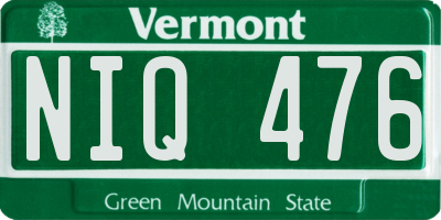 VT license plate NIQ476